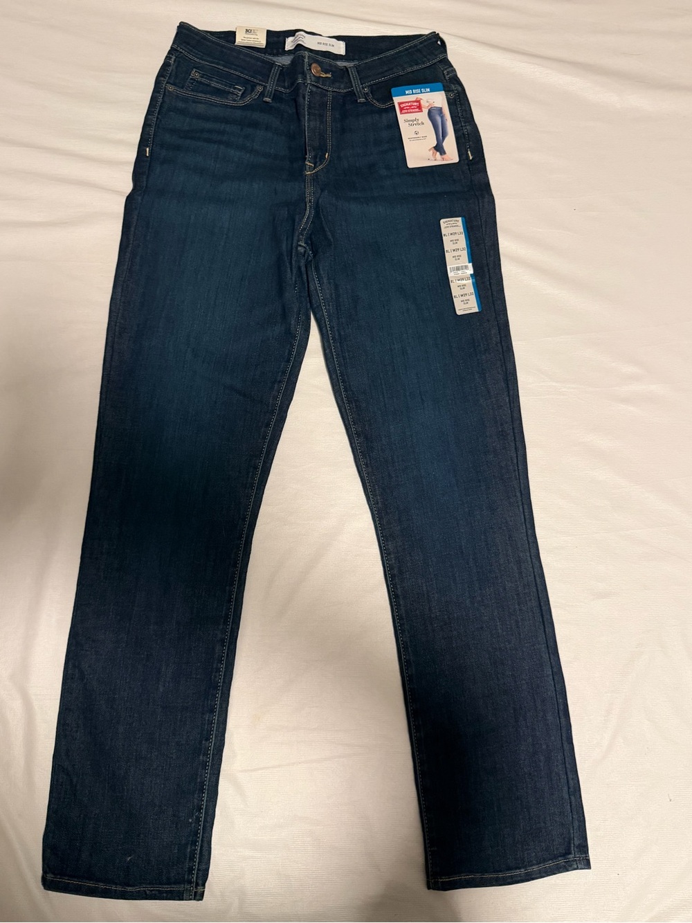 Signature by Levi Strauss Dark Blue Straight Leg Women’s Jeans